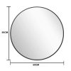 Slim Design 50CM Bathroom, Living Room, Hallway Mirror Round Mirror Wall Decor Metal Frame – Black