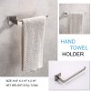 Square Hand Towel Holder Ring Wall Mounted Modern Towel Bar Bathroom Kitchen – Silver