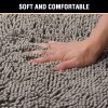 Dark Grey Bath Mat Rug Bathroom Extra Soft Absorbent Rugs Non Slip Quick Dry – 45×70 cm