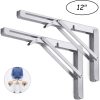 2PCS Steel Wall Mounted Folding Triangle Angle Shelf Support Bracket Rack – 12 Inch