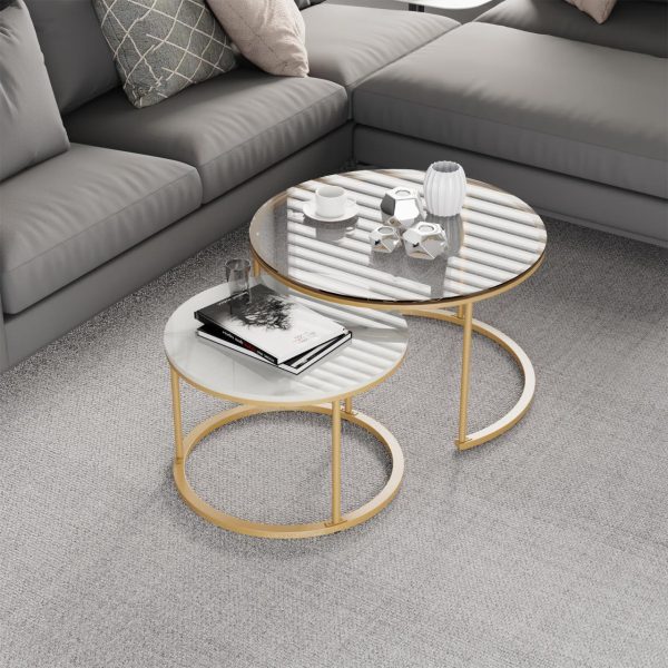 Interior Ave The Exec Nested Coffee Table Set – Gold