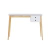 Oslo Desk with Drawer – White and Natural