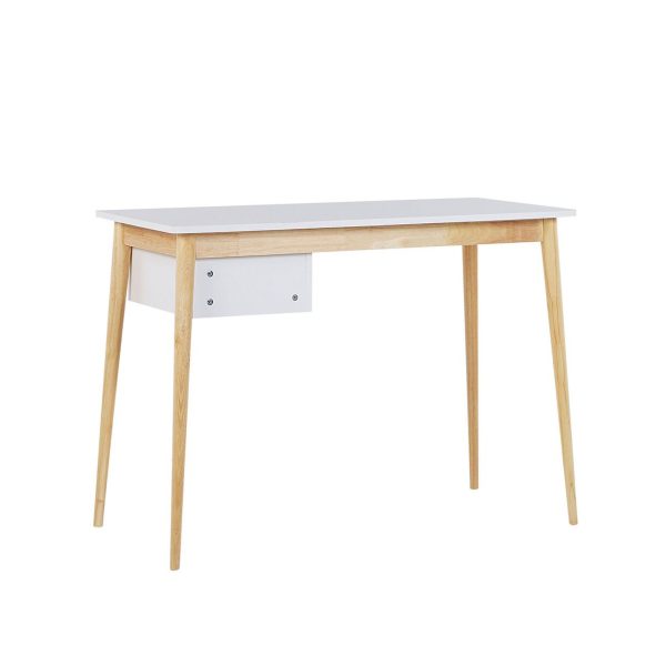 Oslo Desk with Drawer – White and Natural