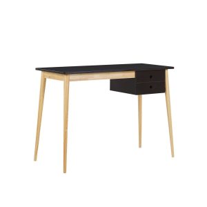 Oslo Desk with Drawer – Black and Natural