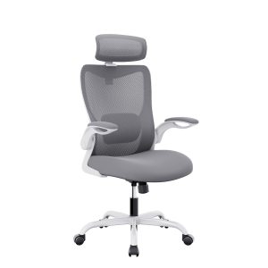 MONA Ergonomic High Back Flipped Armrest Task Chair – Grey