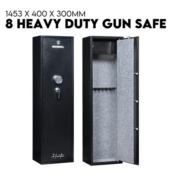 8 Gun Safe Firearm Rifle Storage Lock box Steel Cabinet Heavy Duty Locker CAT A+B