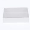 10 Pack of 8cm Square Wedding Invitation Coaster Favor Function product Presentation Cookie Biscuit Patisserie Gift Box – 2cm deep – White Card with C