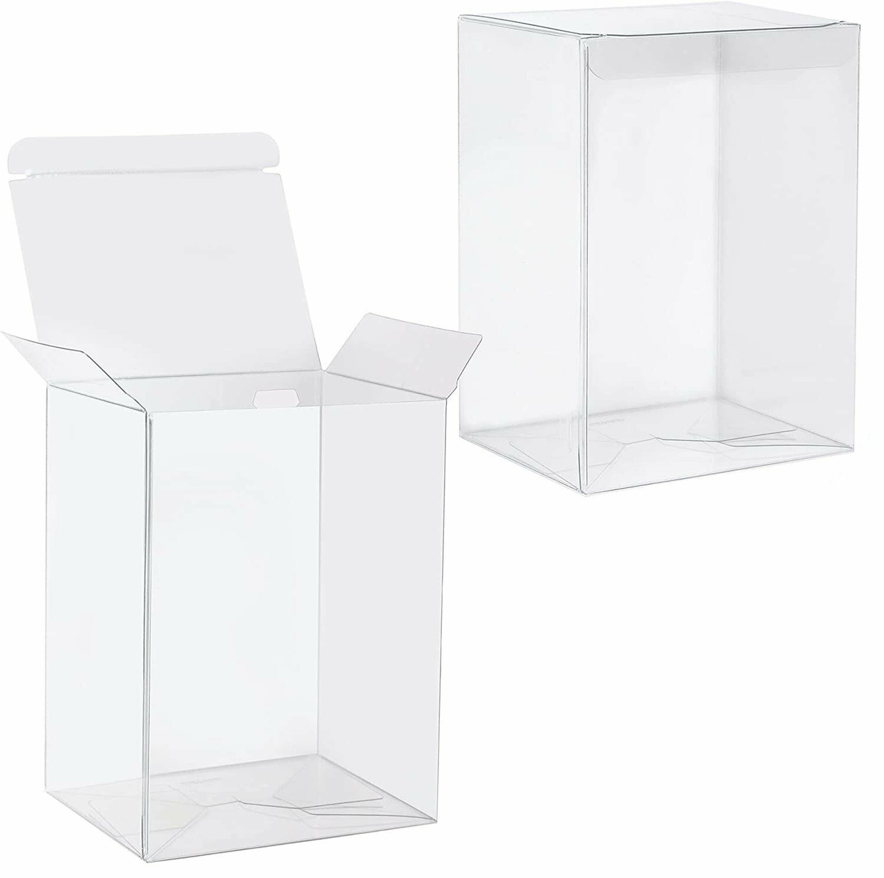 10 Pack of Large Plastic 22×14.5cm Rectangle Cube Box – Exhibition Gift Product Showcase Clear Plastic Shop Display Storage Packaging Box