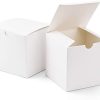 10 Pack of White 5cm Square Cube Card Gift Box – Folding Packaging Small rectangle/square Boxes for Wedding Jewelry Gift Party Favor Model Candy Choco – 5x5x8 cm