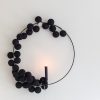 1 Set of 20 LED Black 5cm Cotton Ball Battery Powered String Lights Christmas Gift Home Wedding Party Bedroom Decoration Outdoor Indoor Table Centrepi