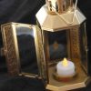 Gold Metal Miners Lantern Summer Xmas Wedding Home Party Room Balconey Deck Decoration 21cm Tealight Candle