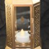 Gold Metal Miners Lantern Summer Xmas Wedding Home Party Room Balconey Deck Decoration 21cm Tealight Candle