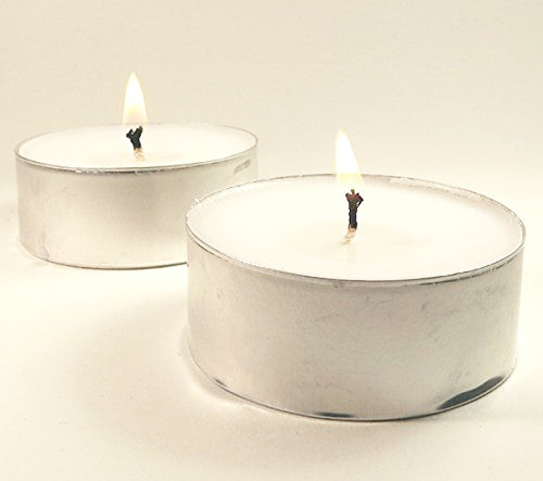 Large Tealight Candles 6cm Wide in silver foil cup  10 in a pack – Party Event Wedding BBQ Dinner Romantic Ambience Decor