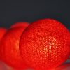 1 Set of 20 LED Red 5cm Cotton Ball Battery Powered String Lights Christmas Gift Home Wedding Party Bedroom Decoration Outdoor Indoor Table Centrepiec