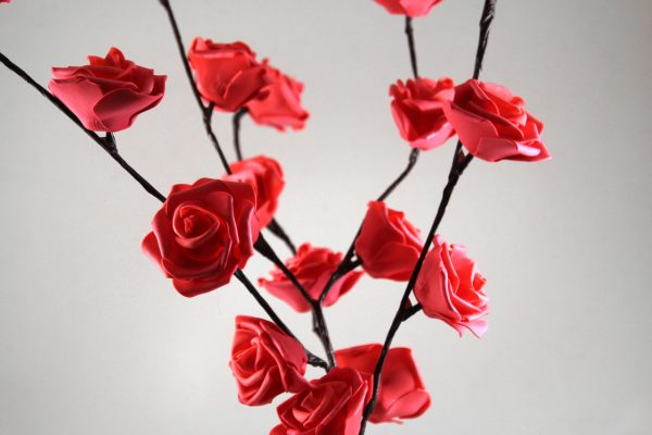 1 Set of 50cm H 20 LED Red Rose Tree Branch Stem Fairy Light Wedding Event Party Function Table Vase Centrepiece Decoration