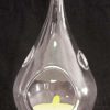 4 Pack of Hanging Clear Glass Tealight Candle Holder Tear Drop Pear Shape – 12cm High – Terrarium Plant Mini Garden Holder Decor