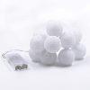 1 Set of 20 LED White 5cm Cotton Ball Battery Powered String Lights Christmas Gift Home Wedding Party Bedroom Decoration Outdoor Indoor Table Centrepi