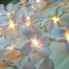 1 Set of 20 LED White Frangipani Flower Battery String Lights Christmas Gift Home Wedding Beach Party Decoration Outdoor Table Centrepiece