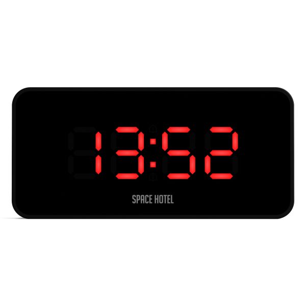 Newgate Space Hotel Hypertron Alarm Clock Black Case – Black Lens