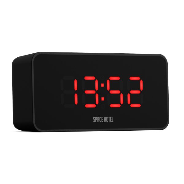 Newgate Space Hotel Hypertron Alarm Clock Black Case – Black Lens