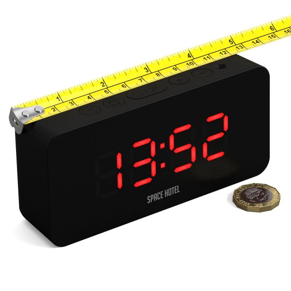 Newgate Space Hotel Hypertron Alarm Clock Black Case – Black Lens – Red