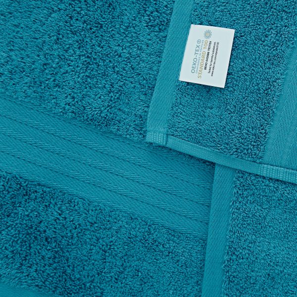 4 Piece Cotton Bath Towels Set – Blue