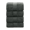 4 Piece Cotton Bath Towels Set – Charcoal