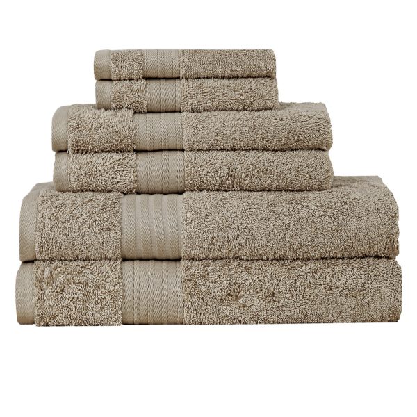 Luxury 6 Piece Soft and Absorbent Cotton Bath Towel Set – Sandstone