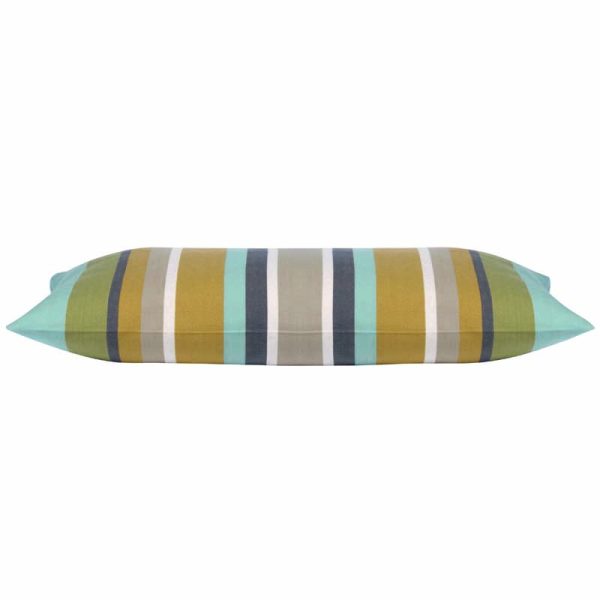 Corban Aqua Rectangle 35x70cm Striped Multicoloured Cushion Cover Nautical