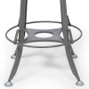 Industrial Swivel Height Adjustable Grey Oak Wood Bar Stool Chair with Back