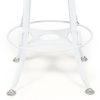 Hamptons Style White Bar Stool Chair Height Adjustable and Swivel with Natural Wood Top