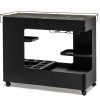 Large Contemporary Black Gold Drinks Trolley Bar Cart with Marble Top and Stemware Rack