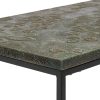 Rogerstone Black Sofa Side Table with Textured Wood Top