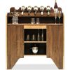 Contemporary Wooden Drinks Cabinet Wine Rack with Bottle Holders