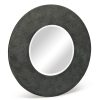 Round Wall Mirror with Croc Pattern Frame in Finish – Black and Silver