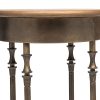 Torquay Wooden Round Side Table with Finial Legs in Dark French Brass Finish