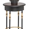 Honeygo Wooden Round Gold Black Side Table with Finial Legs