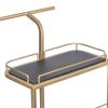 Black and French Brass Wooden 3-Tier Bar Cart Drinks Trolley