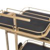 Black and French Brass Wooden 3-Tier Bar Cart Drinks Trolley