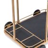 Black and French Brass Wooden 3-Tier Bar Cart Drinks Trolley