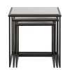 Black Iron Nested Tables with Stainless Steel Top in Set of 3