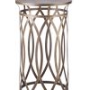 Brownsville Round Iron Side Table with Cross Legs in Brass Finish