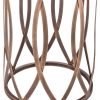 Brownsville Round Iron Side Table with Cross Legs in Brass Finish