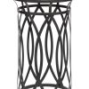 Elon Black Round Iron Side Table with Cross Legs and Top – Black