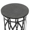 Elon Black Round Iron Side Table with Cross Legs and Top – Black