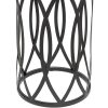 Elon Black Round Iron Side Table with Cross Legs and Top – Black