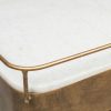 Contemporary French Brass Drinks Trolley Bar Cart with White Marble Top