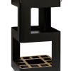 Contemporary Black Gold Drinks Trolley Bar Cart with Marble Top