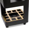 Contemporary Black Gold Drinks Trolley Bar Cart with Marble Top