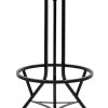 Industrial Wooden Iron Swivel Bar Stool – Black Rustic